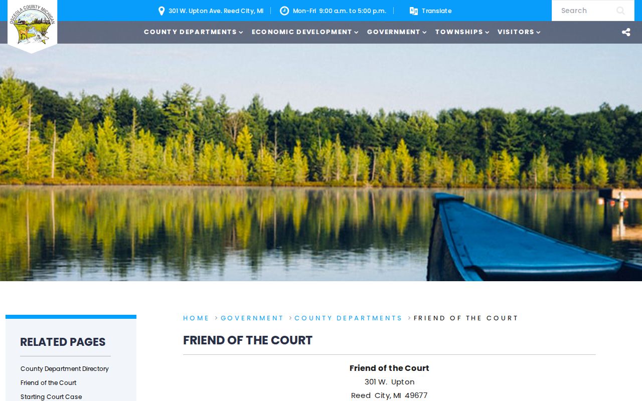 Osceola County court docket Friend of the Court public contact page